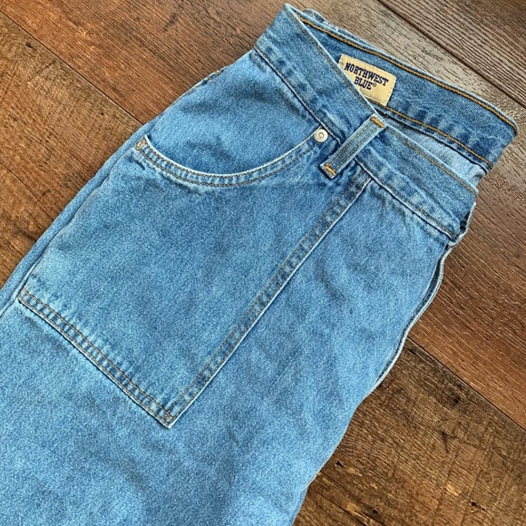 Vintage Northwest Blue High Rise Wide Leg Straight Leg Made In Mexico - Picture 3 of 10